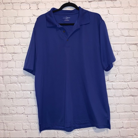 Other - Royal Blue Ribbed Short Sleeve Polo Shirt